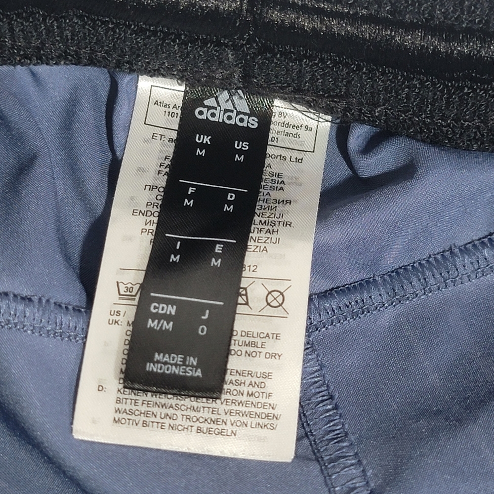 Adidas Men's Blue And Grey Logo Print Athletic Shorts Size M - Picture 7 of 9